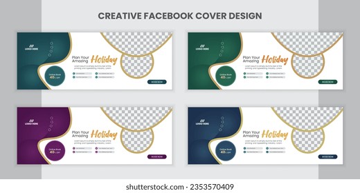 Minimal social media cover banner design set. Facebook cover design.