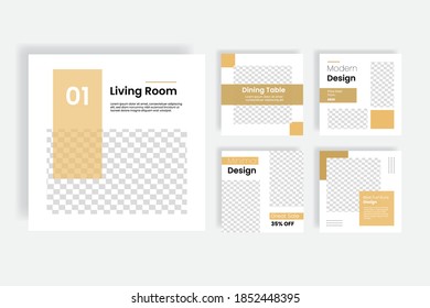 Minimal social media post furniture templates banner
