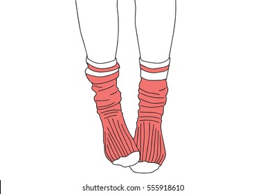Minimal Socks Feet sketch illustration