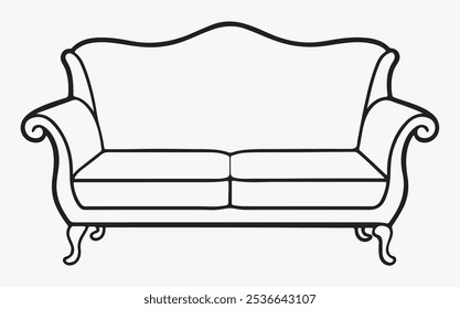 Ilustração do ícone da arte da linha do sofá