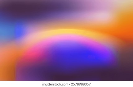 Minimal soft blurred defocused aura style background in neon pink, orange and purple colors. 