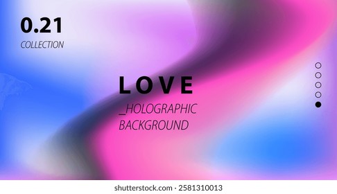 Minimal soft blurred defocused aura style background in neon pink, blue and purple colors. 