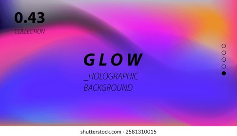 Minimal soft blurred defocused aura style background in neon pink, blue and purple colors. 