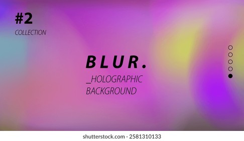 Minimal soft blurred defocused aura style background in neon yellow and purple colors. 