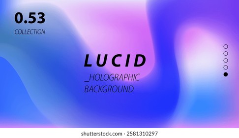 Minimal soft blurred defocused aura style background in neon blue and purple colors. 