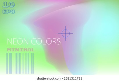 Minimal soft blurred defocused aura style background in neon pink and green colors. 