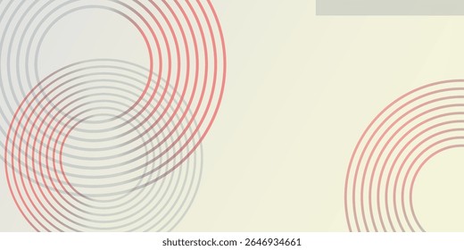 Minimal Soft Gradient Background with Retro Circular Line Patterns – Elegant Abstract Design for Presentation, Web, or Prin. Digital technology concept. vector illustration