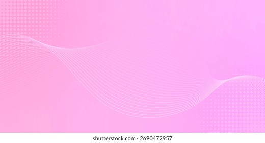 Minimal soft pink background with smooth wave lines and subtle gradients, creating a gentle and elegant modern abstract look.
