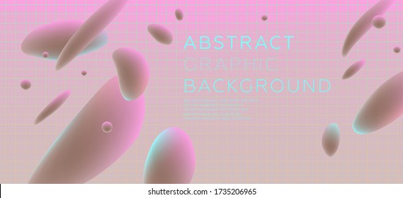 Minimal soft simple style liquid flow background with plastic neon colors shapes composition. Holographic iridescent texture. Eps10 vector
