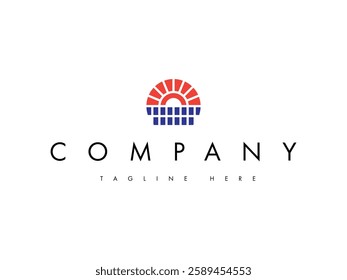 minimal solar panel technology energy logo design