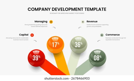 Design de slide mínimo do gráfico de 4 etapas da solução. Ilustração do vetor de layout de quadro de desempenho médico. Modelo de apresentação de slides infográfico de quatro opções do Enterprise Briefing.