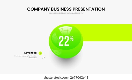 Ilustração Vetorial de Design de Quadro de Solução Mínima. Layout da Apresentação de Slides do Enterprise Analysis 1 Step Chart. Modelo de apresentação de diagrama de um elemento de inovação de vendas.