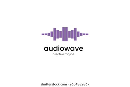Minimal Soundwave Bars Logo. Can be used for podcast branding, audio tech startups, or music app icons