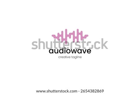 Minimal Soundwave Bars Logo. Can be used for podcast branding, audio tech startups, or music app icons