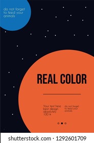 Minimal space design. Galaxy brochure template. Solar system design. Abstract planets cover