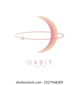 Minimal space logo design, Celestial logotype, Minimalistic, geometric, Space, Universe