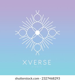 Minimal space logo design, Celestial logotype, Minimalistic, geometric, Space, Universe, Star