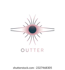 Minimal space logo design, Celestial logotype, Minimalistic, geometric, Space, Universe