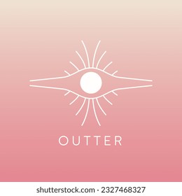 Minimal space logo design, Celestial logotype, Minimalistic, geometric, Space, Universe, Star