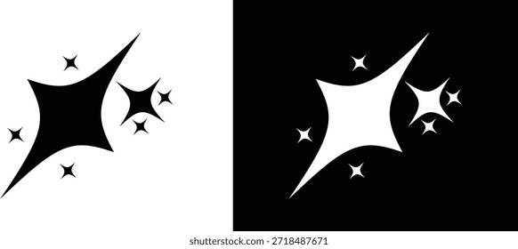 Ilustração de vetor de estrela com brilho mínimo com formas abstratas limpas e contraste equilibrado, projetado para marca moderna, conceitos de logotipo, interfaces digitais, projetos criativos, visuais promocionais, ícones de aplicativo, gráficos de mídia social e sistemas de design elegantes