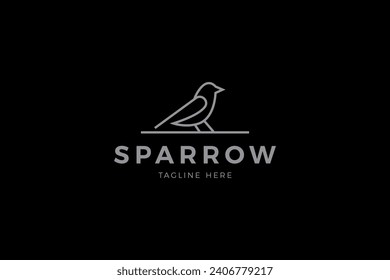 Plantilla mínima de diseño de logotipo de pájaro.