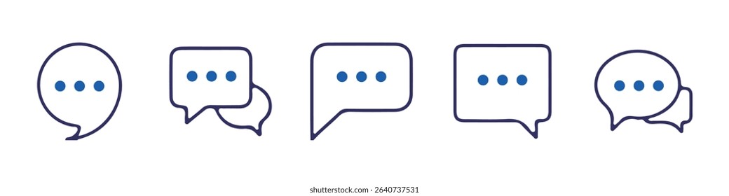 Minimal Speech Bubble Icon Set – Simple Communication and Message Symbols. Vector illustration eps 10