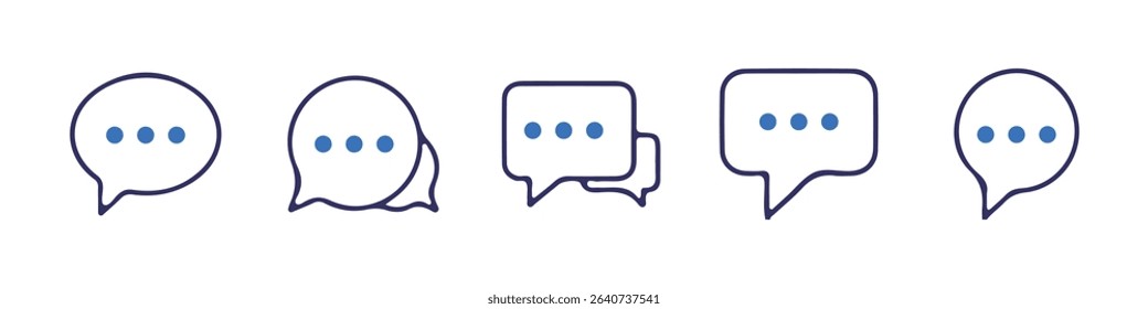 Minimal Speech Bubble Icon Set – Simple Communication and Message Symbols. Vector illustration eps 10