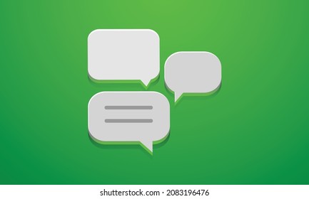 Burbujas mínimas de voz sobre fondo verde