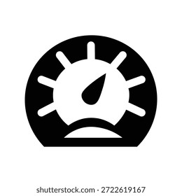 Icono de velocímetro mínimo que representa el rendimiento de conducción de la medición de velocidad del vehículo y el tablero de instrumentos automotriz