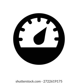 Icono de velocímetro mínimo que representa el rendimiento de conducción de la medición de velocidad del vehículo y el tablero de instrumentos automotriz