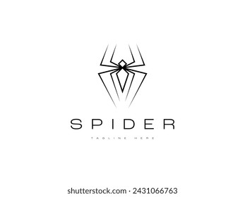 minimal spider line logo design