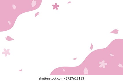 Ilustración de marco de flor de cerezo de primavera mínima