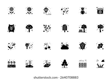 Minimal Spring Icons – Nature, Gardening, and Seasonal Elements