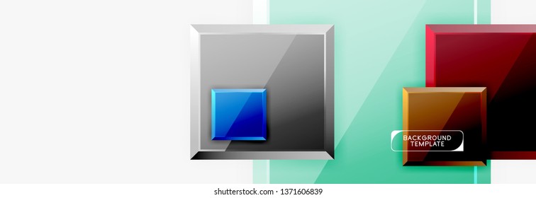 Fondo abstracto de banner cuadrado mínimo, efecto moderno 3d