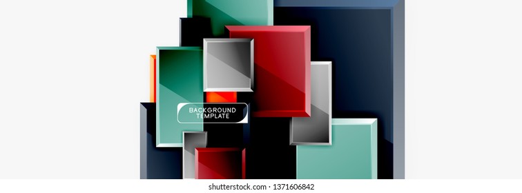 Fondo abstracto de banner cuadrado mínimo, efecto moderno 3d