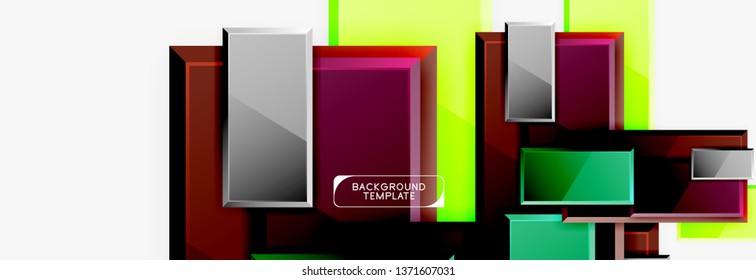 Minimal square banner abstract background, 3d modern effect