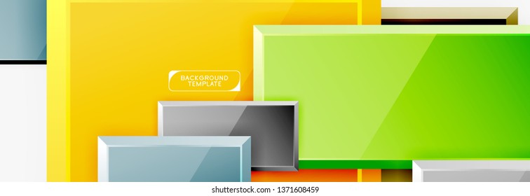 Minimal square banner abstract background, 3d modern effect