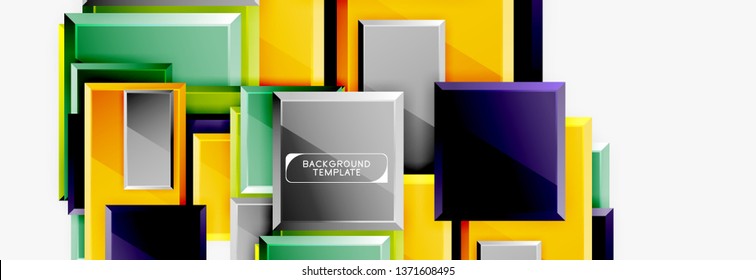 Plano de fundo abstrato de banner quadrado mínimo, efeito 3d moderno