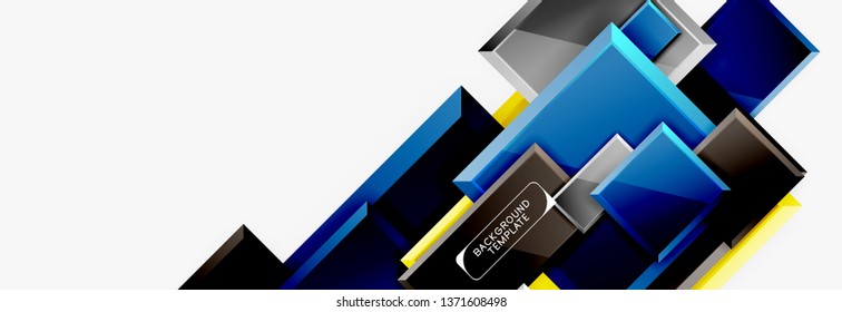 Minimal square banner abstract background, 3d modern effect