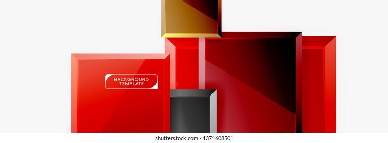 Minimal square banner abstract background, 3d modern effect