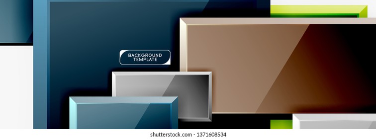 Fondo abstracto de banner cuadrado mínimo, efecto moderno 3d