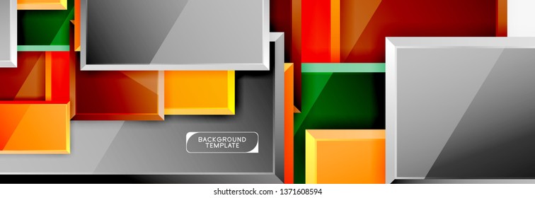 Fondo abstracto de banner cuadrado mínimo, efecto moderno 3d