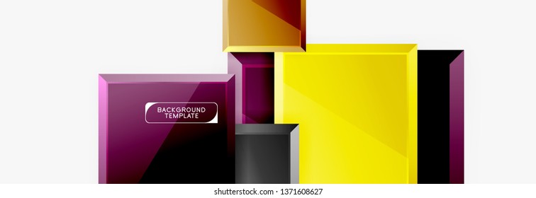 Minimal square banner abstract background, 3d modern effect
