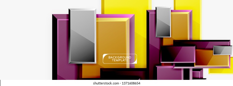 Minimal square banner abstract background, 3d modern effect