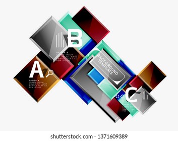 Minimal square banner abstract background, 3d modern effect