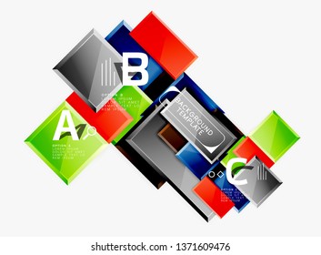 Minimal square banner abstract background, 3d modern effect