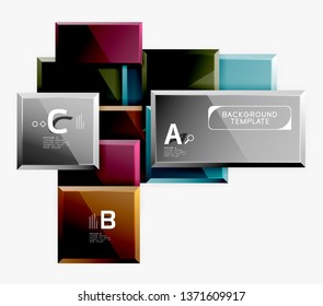 Minimal square banner abstract background, 3d modern effect