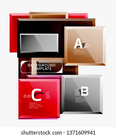 Minimal square banner abstract background, 3d modern effect