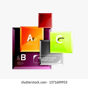 Minimal square banner abstract background, 3d modern effect