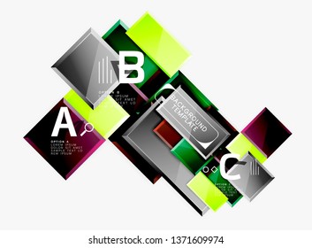 Minimal square banner abstract background, 3d modern effect